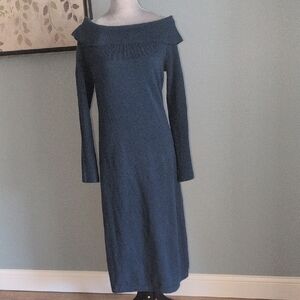 Banana Republic Off-Shoulder Sweater Dress Teal Medium